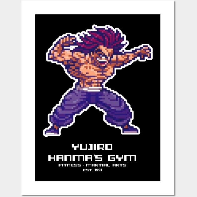 yujiro hanma's gym pixle Wall Art by Japanese Mask Art